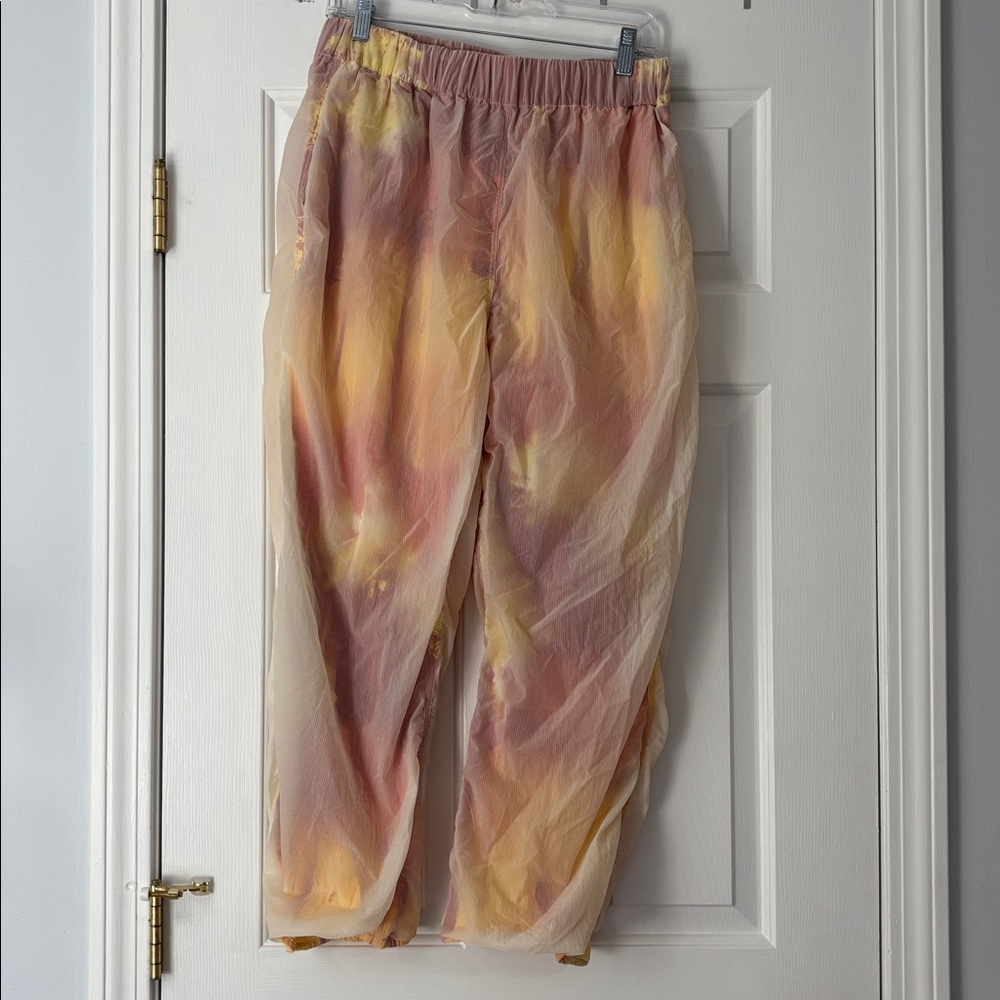 Urban Outfitters Pink Striped & Yellow Floral Track Joggers